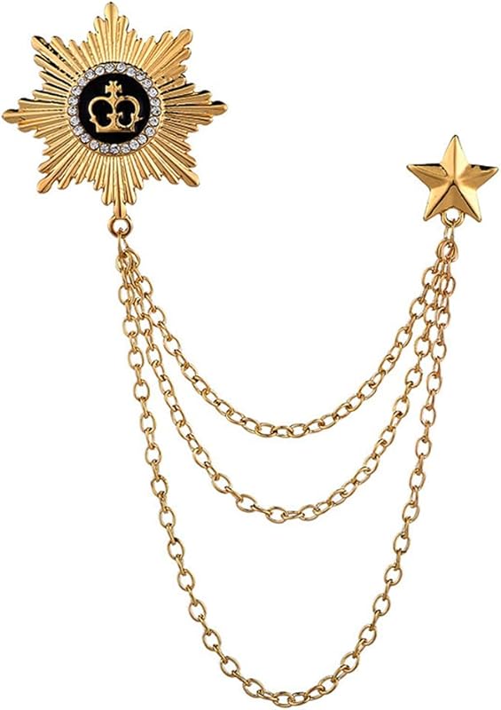 Brooches Pin for Men Shirts Collar Chain Brooch Pin Lapel Stick