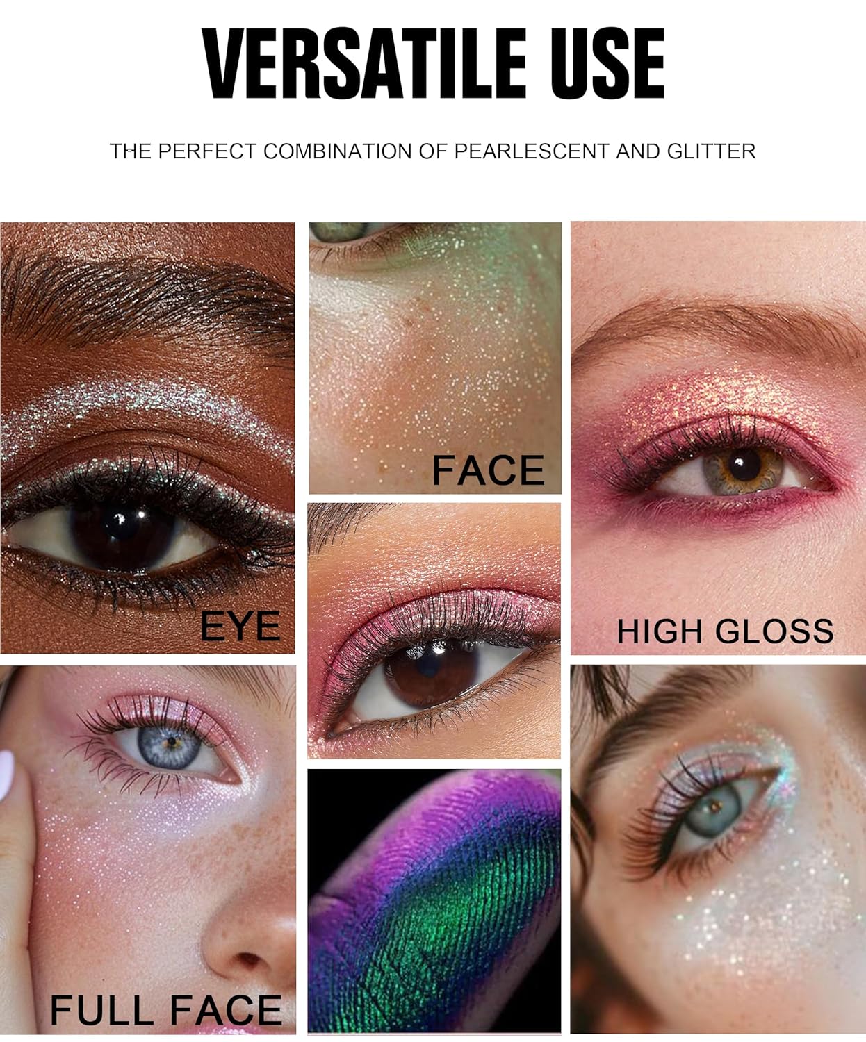 Chameleon Maroon Glitter Eyeshadow, Highly Pigmented Multichrome Color Shifting Shimmer Single Shadow, Holographic Sparkling Inner Corner Highlighter Shimmer Eye Makeup Palette, 03 Mocha