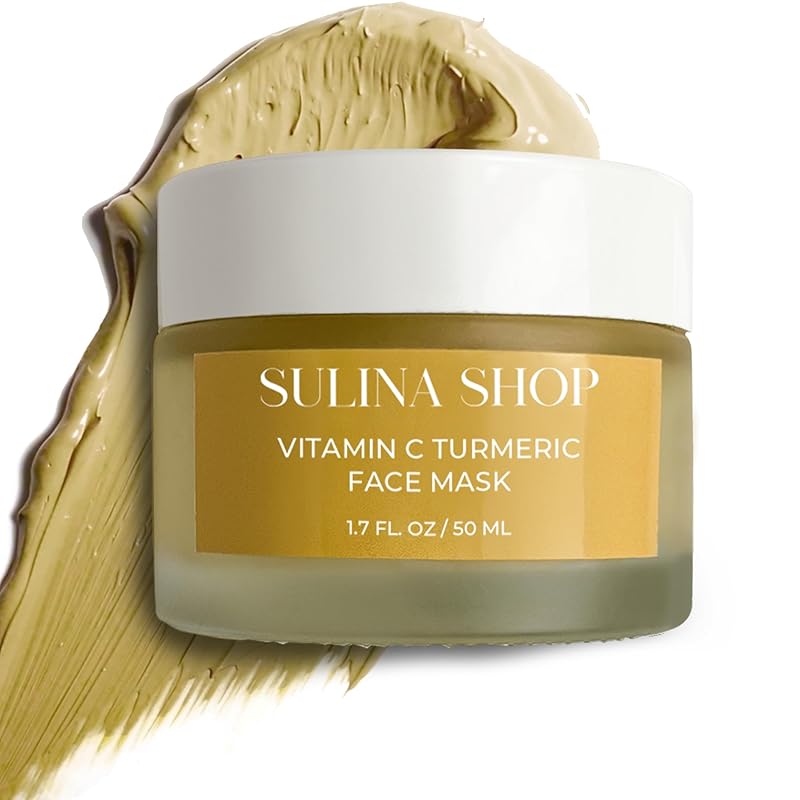 Turmeric Face Mask with Vitamin C, Brightening Face Mask, Turmeric Mask for Dark Spots, Post Blemish, Uneven Tone, Facial Clay Mask, Oil Controlling and Deep Cleansing Pores - Made in USA