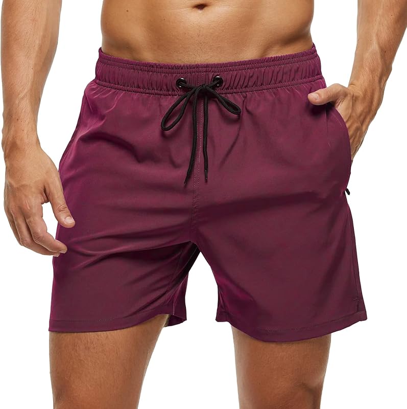 SILKWORLD Men's Swim Trunks Quick Dry Beach Shorts with Pockets