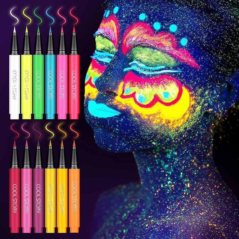 COOL STORY 12 Color Glossy Eyeliner Gel Pencil Eyebrow Pen Eye Makeup Waterproof Smudge Proof Long Lasting