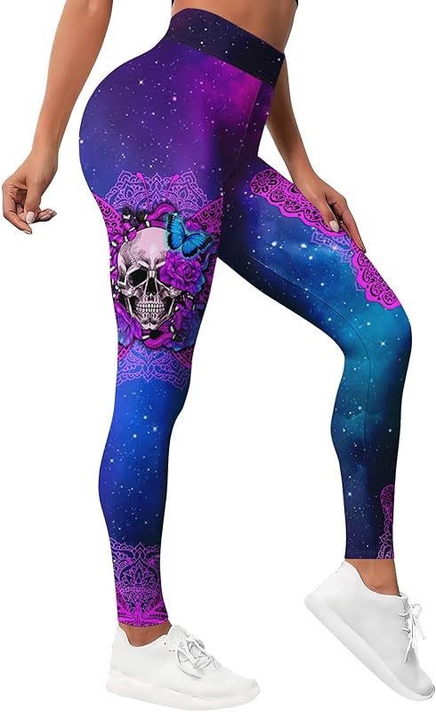 Leggings for Women Workout Funny Printed Gym Athletic Womens Yoga Pants Camo Print Legging Camouflage Floral Tropical Pants