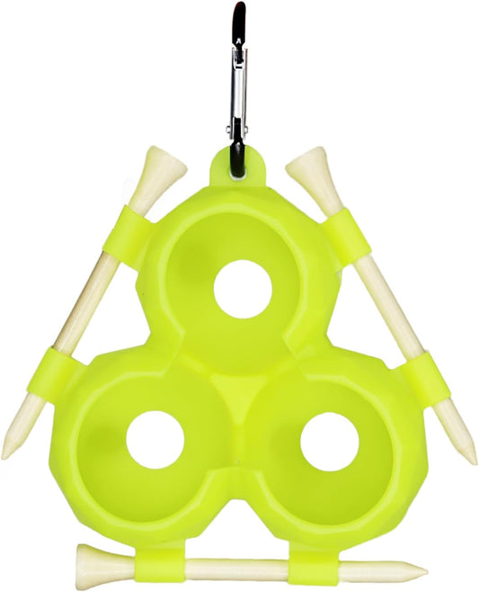 Golf Ball Tee Holder, Soft Silicone Golf Tee Rack for 3 Balls and 3 Tees, Golf Ball Holder with Clip for Bags, Essential Golf Ball Bag for Players