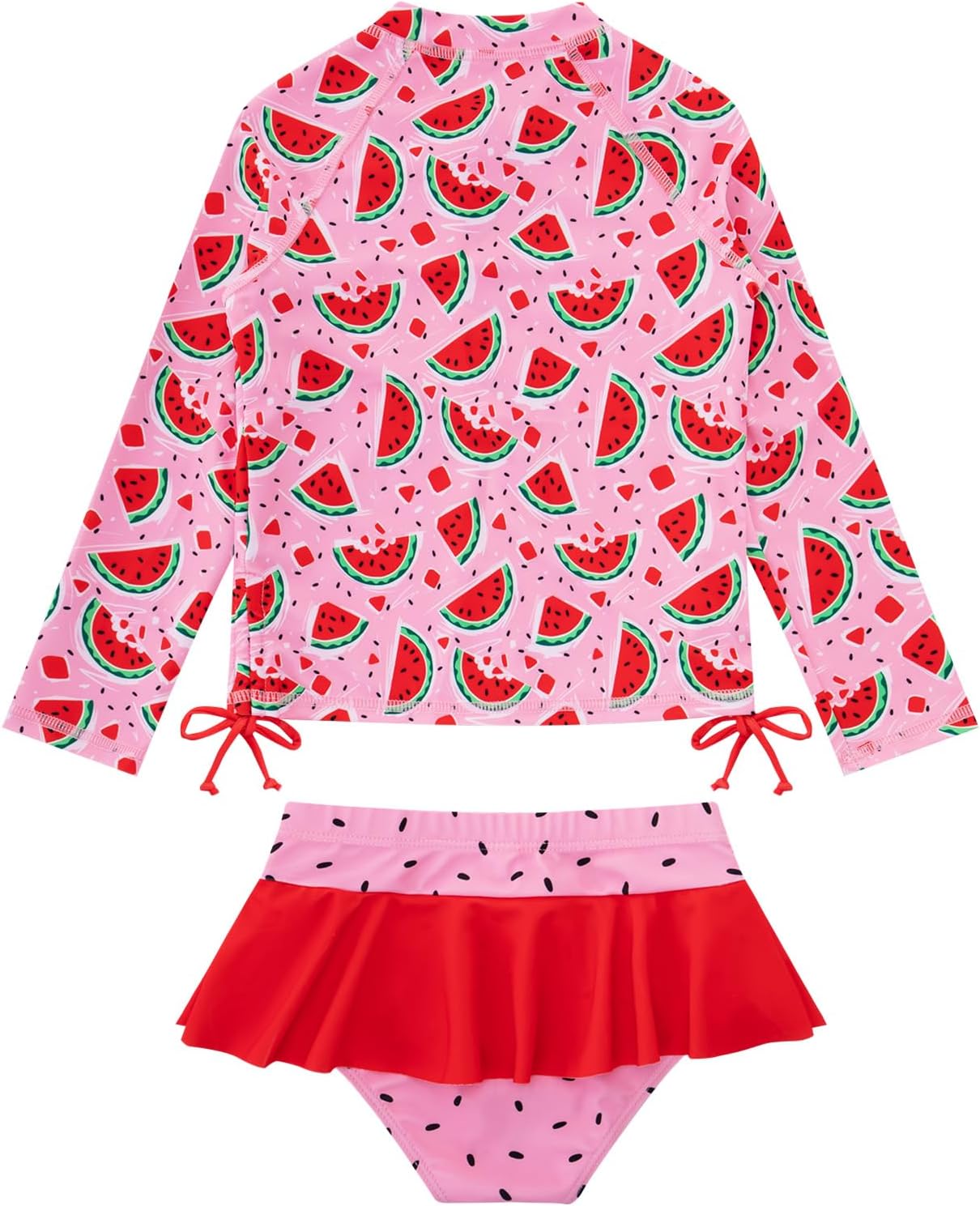 Vieille Toddler Girls Swimsuit 2 Piece Rash Guard Sets Long Sleeve Bathing Suit with UPF 50+ Sun Protection 2-6 Years