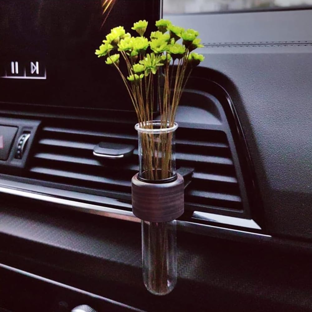 Removable Car Vent Flower Vase with Metal Clamp Car Air Outlet Vase Car Vent Flower Holder Car Vent Flower Pot Decorative Flowers for Car Interior