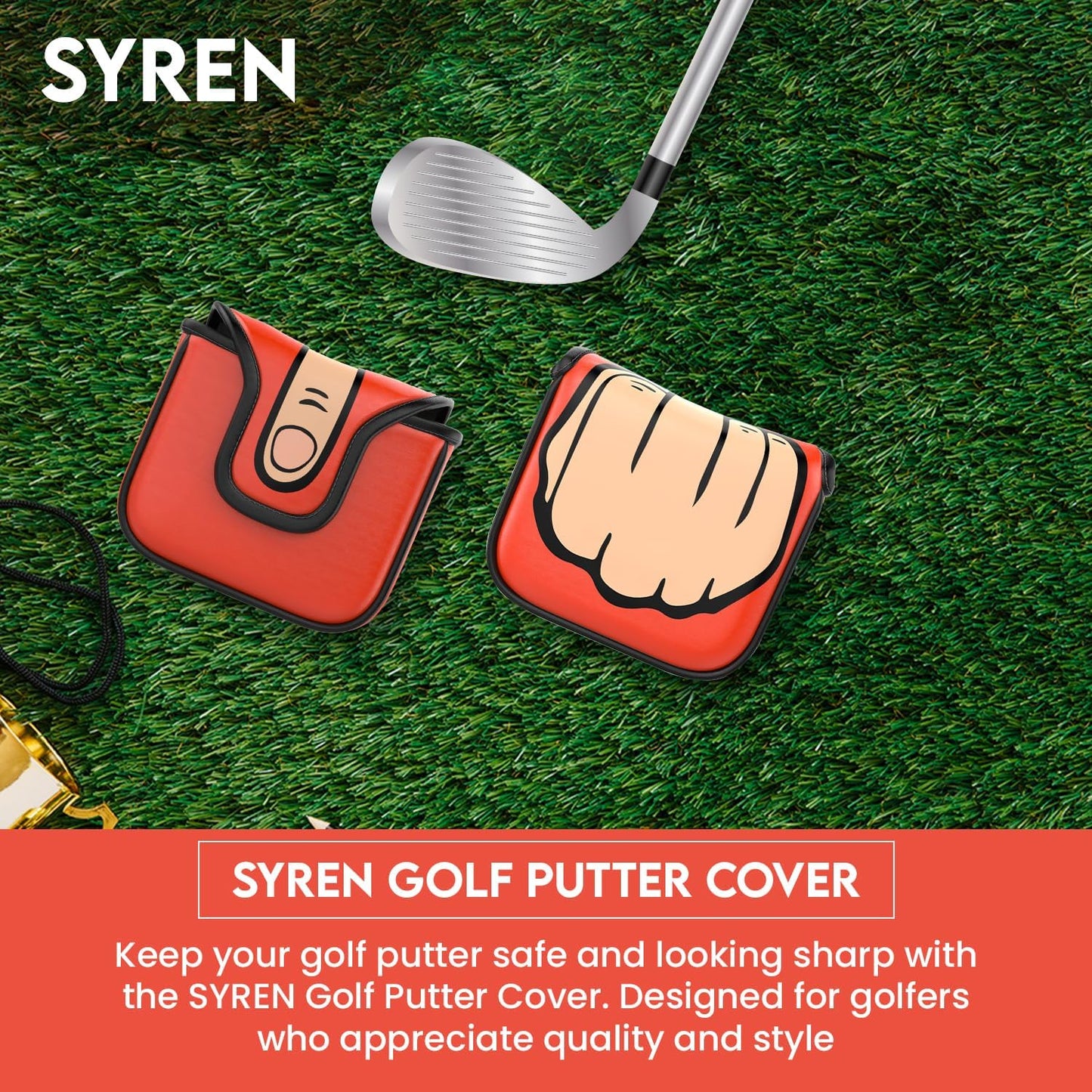 Middle Finger Golf Putter Head Covers - Premium Club Protector with Magnetic Closure | Essential & Funny Golf Accessories for Men