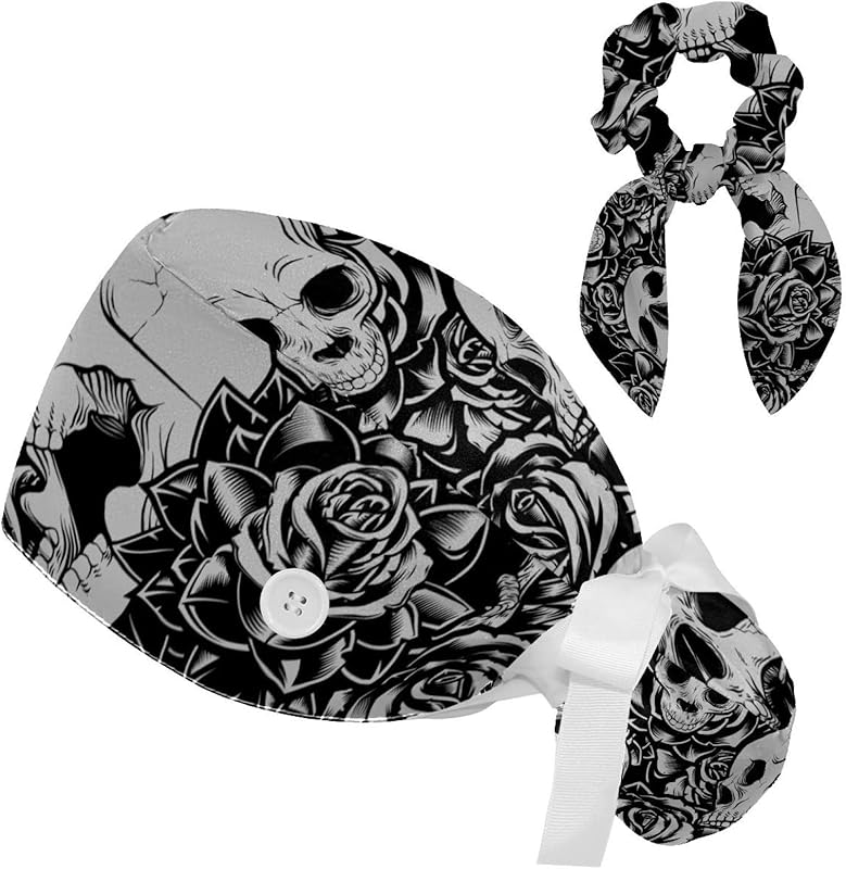 Women's Working Caps with Scrunchies Tarot Pattern Background Lace-Up Hat Unisex Hair Covers One Size