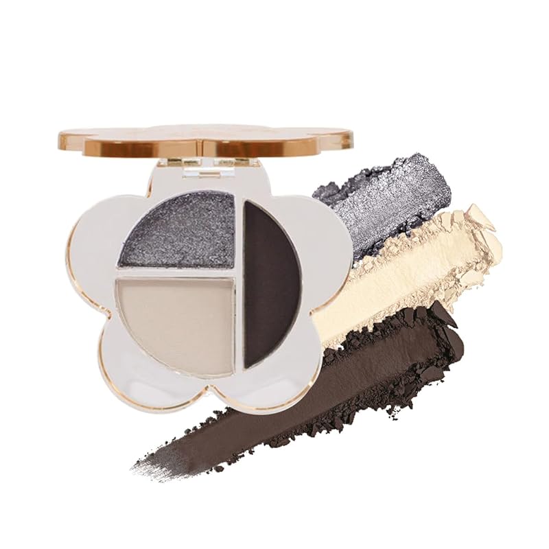 Pink Glitter Eyeshadow Palette,Matte Shimmer Cream Eye Shadow Lazy Smoky Brown Eyeshadow Highly Pigmented, Long-Lasting,3 Colors Eye Brightener Makeup Palette (101#)