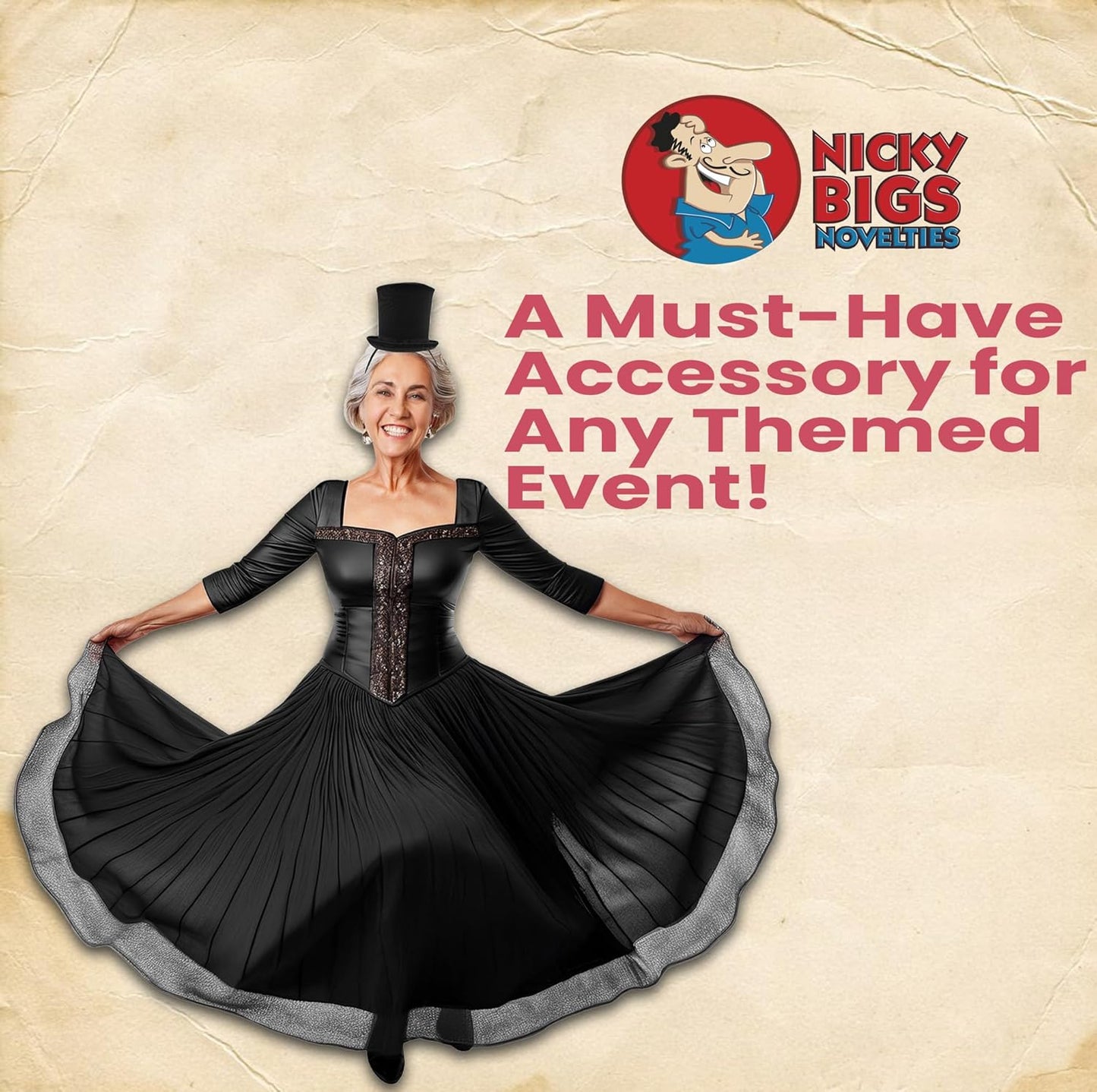 Nicky Bigs Novelties Adult Mini Top Hat Headband, One Size