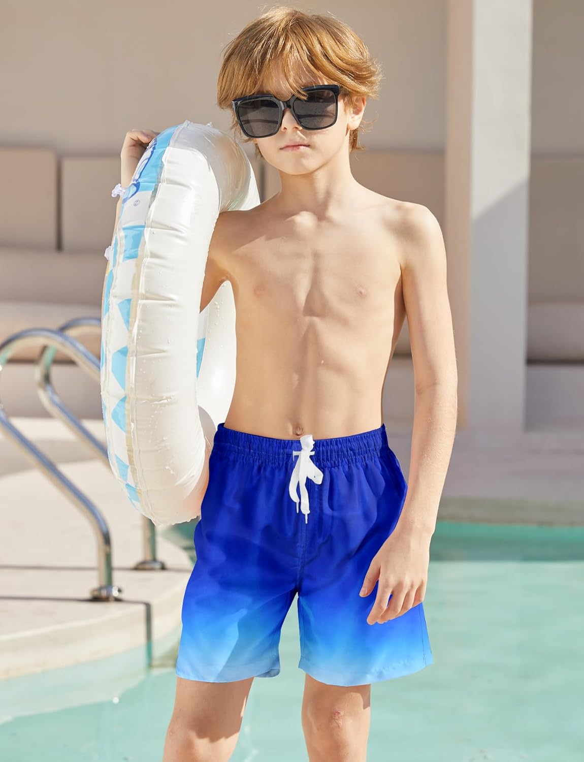 uideazone Boys Swim Trunks 3D Funny Print Surfing Board Shorts Quick Dry UPF 50+ Swimsuit Beachwear with Mesh Lining 2-12T