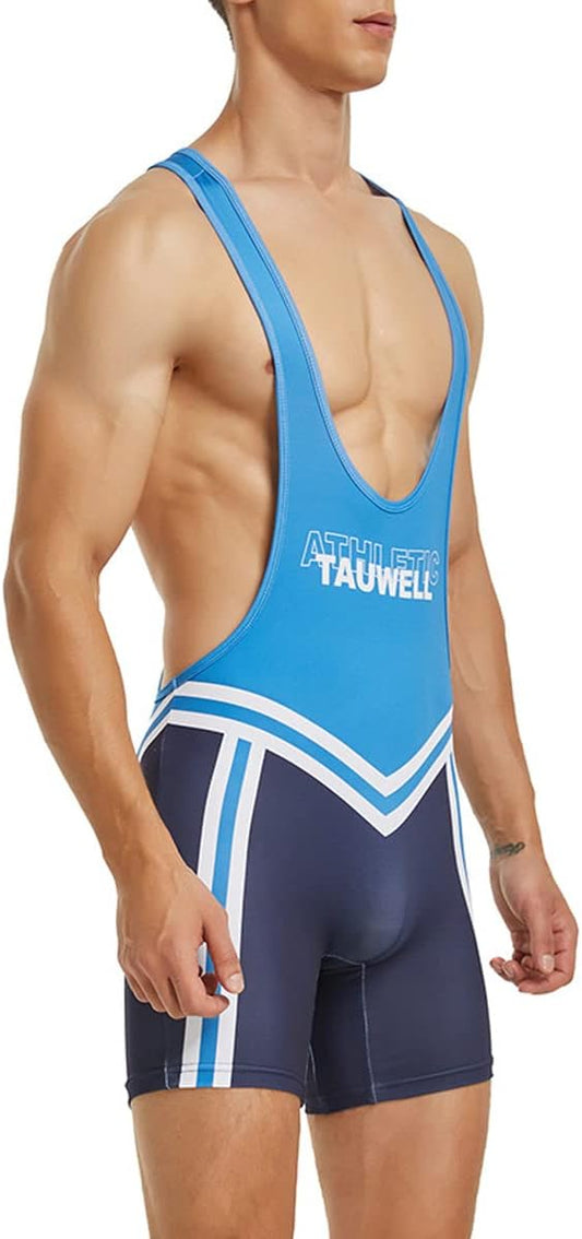 Men's Wrestling Singlets Athletic Supporters Slim Fit Sport Bodysuit Sleeveless Active Wrestling Leotard Jumpsuits