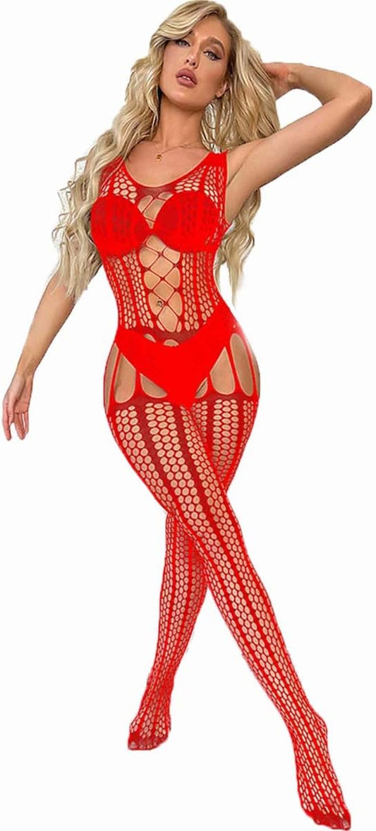Women Fishnet Bodysuits,Sexy Mesh Babydoll,Women's Floral Lace Lingerie,Bodysuit Dress,One Piece Babydoll One Size