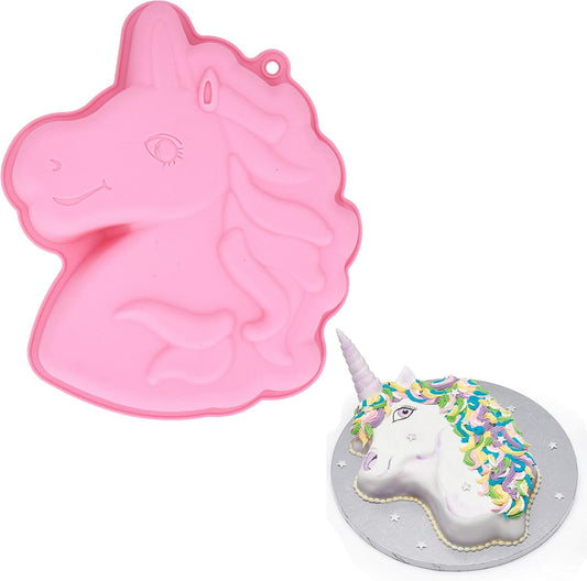 Unicorn Cake Pan, Pony Horse Head Silicone Baking Tray Mold for Girls Unicorn Birthday Party Bakeware Supplies Utensils Tools
