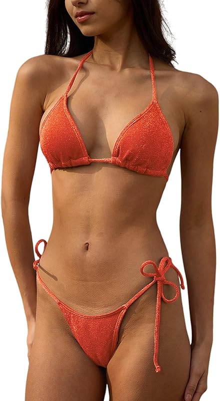 Bikini Sets Women Thongs Cheeky Two Piece Swimsuit Sexy Swimwear Triangle Cute Bathing Suit String