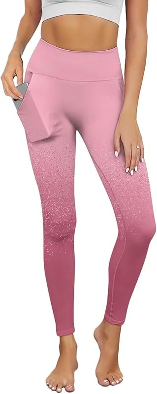Poceacles Yoga Pants for Women with Pockets Full Length Workout Leggings High Waist Tummy Control Lounge Pants Activewear
