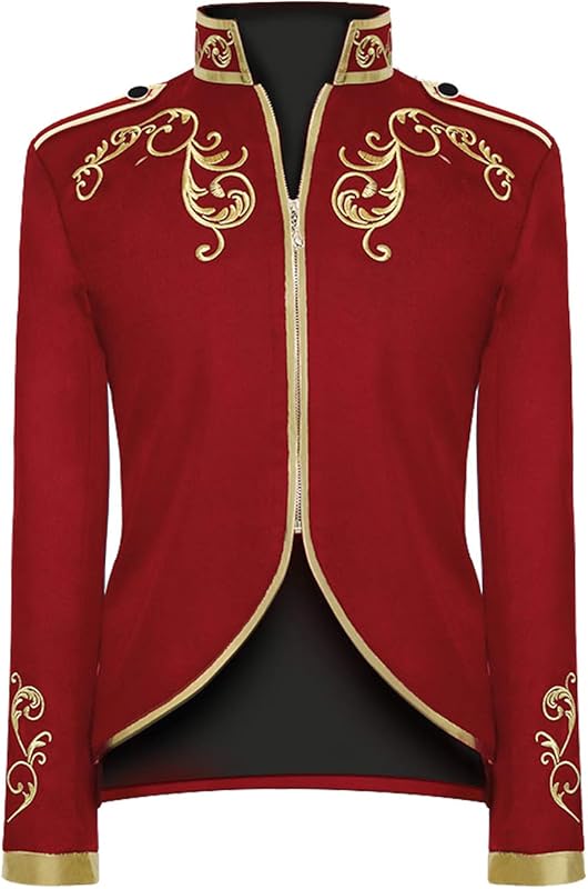 Unisex Military Blazers Prince Coats Drummer Parade Punk Officer Fitted Jackets