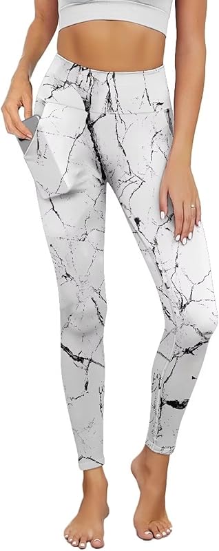 Poceacles Yoga Pants for Women with Pockets Full Length Workout Leggings High Waist Tummy Control Lounge Pants Activewear