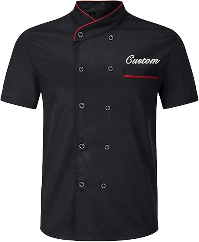 Personalized Chef Jacket Custom Embroidered Chef Coat for Men Women Short Sleeve Uniform Shirt for Restaurant Hotel
