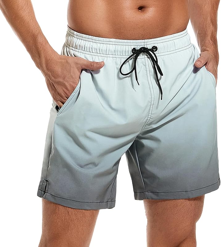 SILKWORLD Men's Swim Trunks Quick Dry Beach Shorts with Pockets