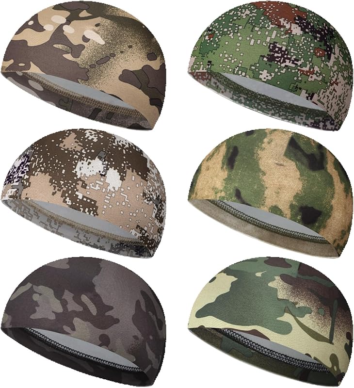 Boao 6 Pieces Cooling Skull Caps Helmet Hard Hat Liner Sweat Wicking Running Beanie Cycling for Men Women