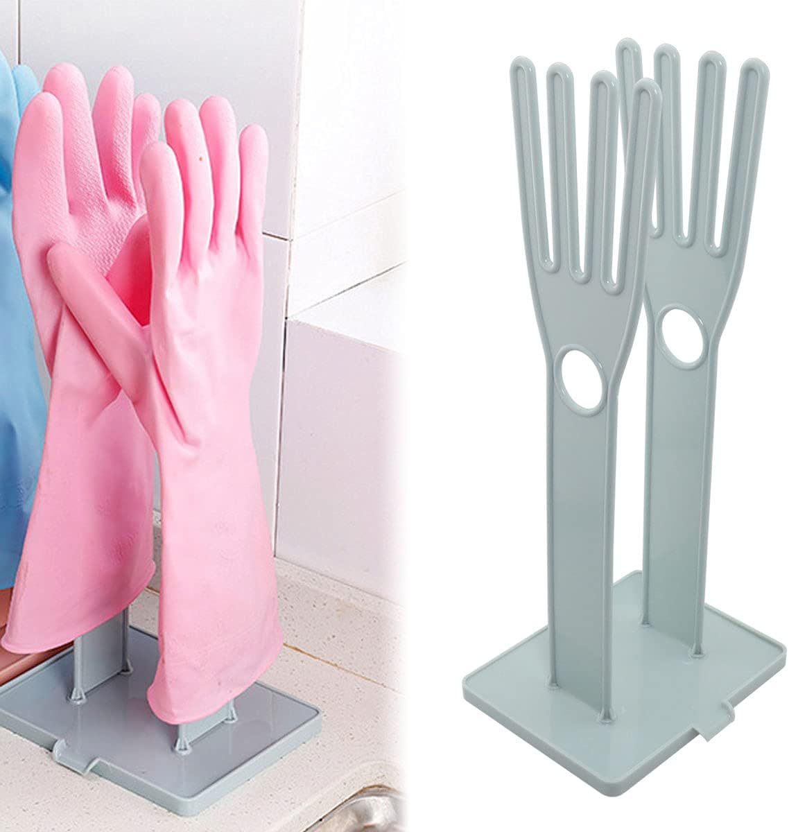 ZRM&E Gloves Stand Kitchen Multifunctional Rubber Gloves Drain Rack Towel Storage Holder Drying Stand Creative Kitchen Tool