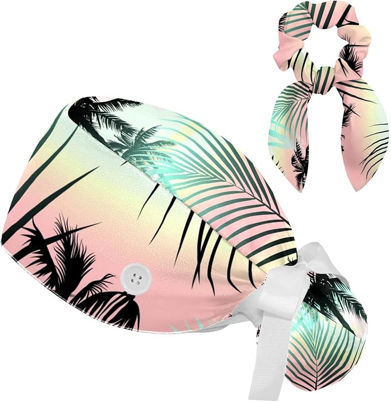 Women's Working Caps with Scrunchies Tarot Pattern Background Lace-Up Hat Unisex Hair Covers One Size