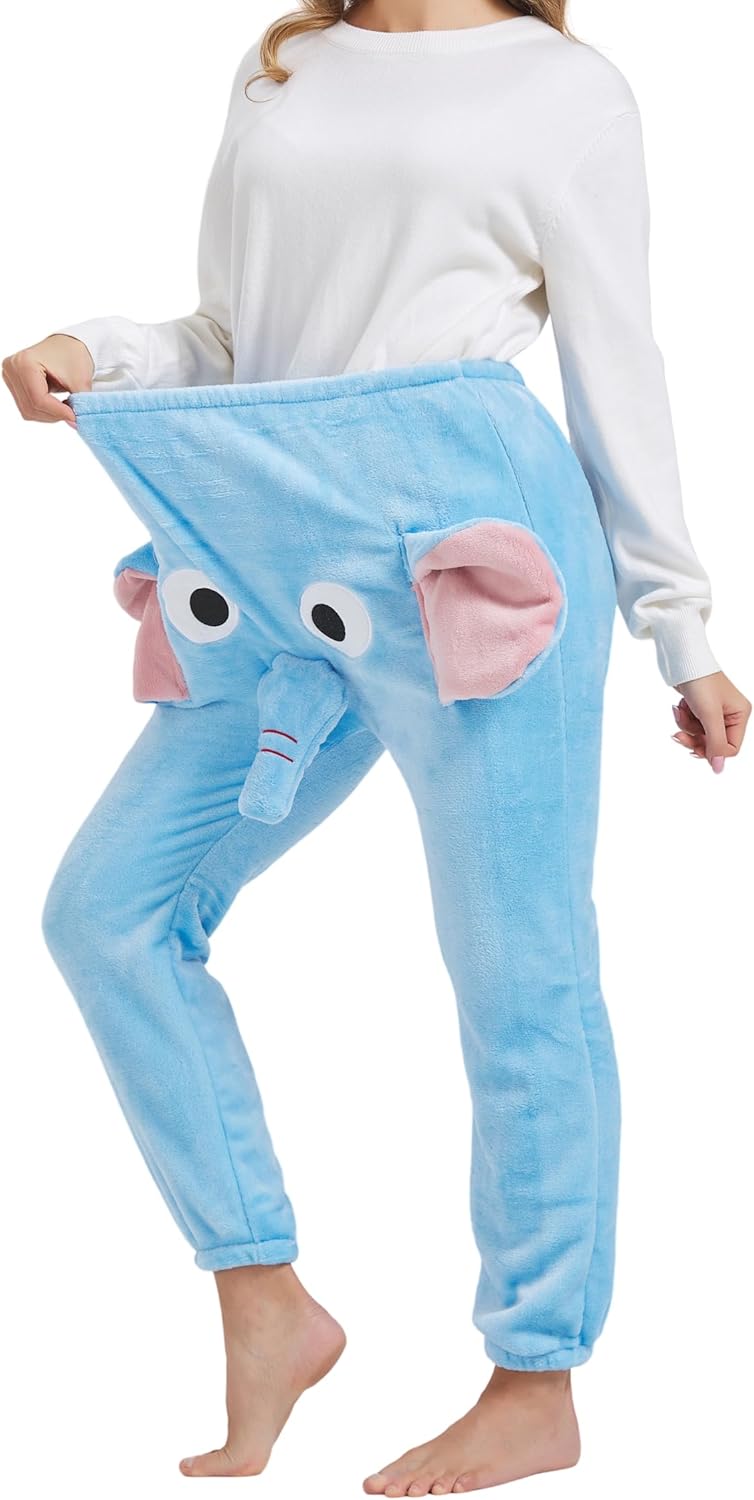 Funny Elephant Pajama Pants,Cute Dimensional Couple Pajama Pants Bottoms For Women Men