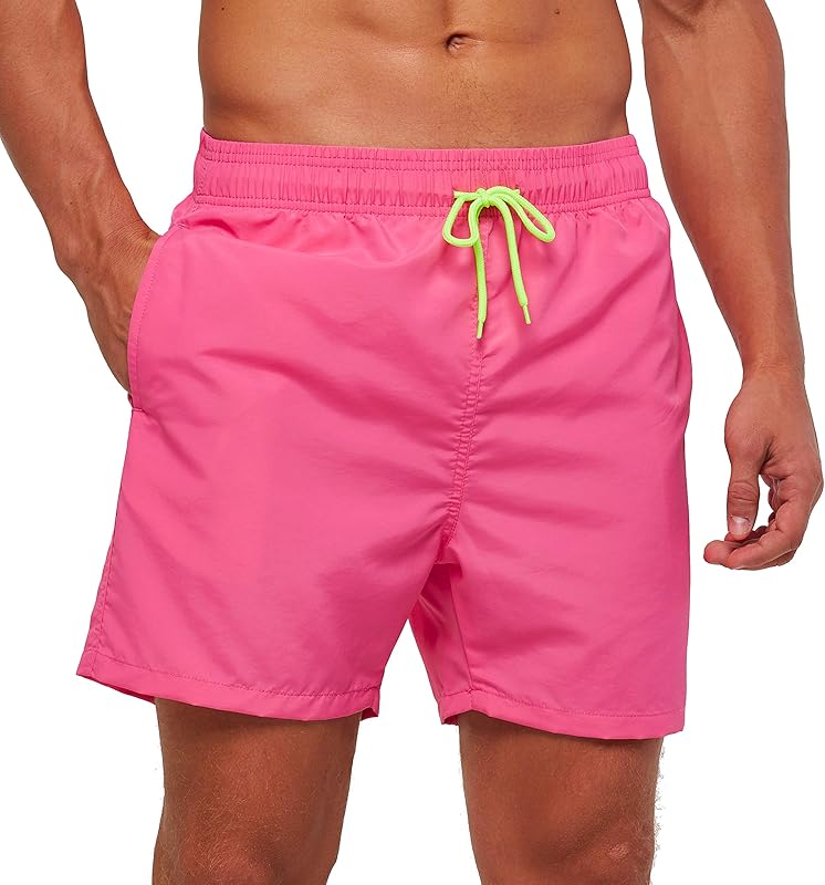 SILKWORLD Men's Swim Trunks Quick Dry Beach Shorts with Pockets