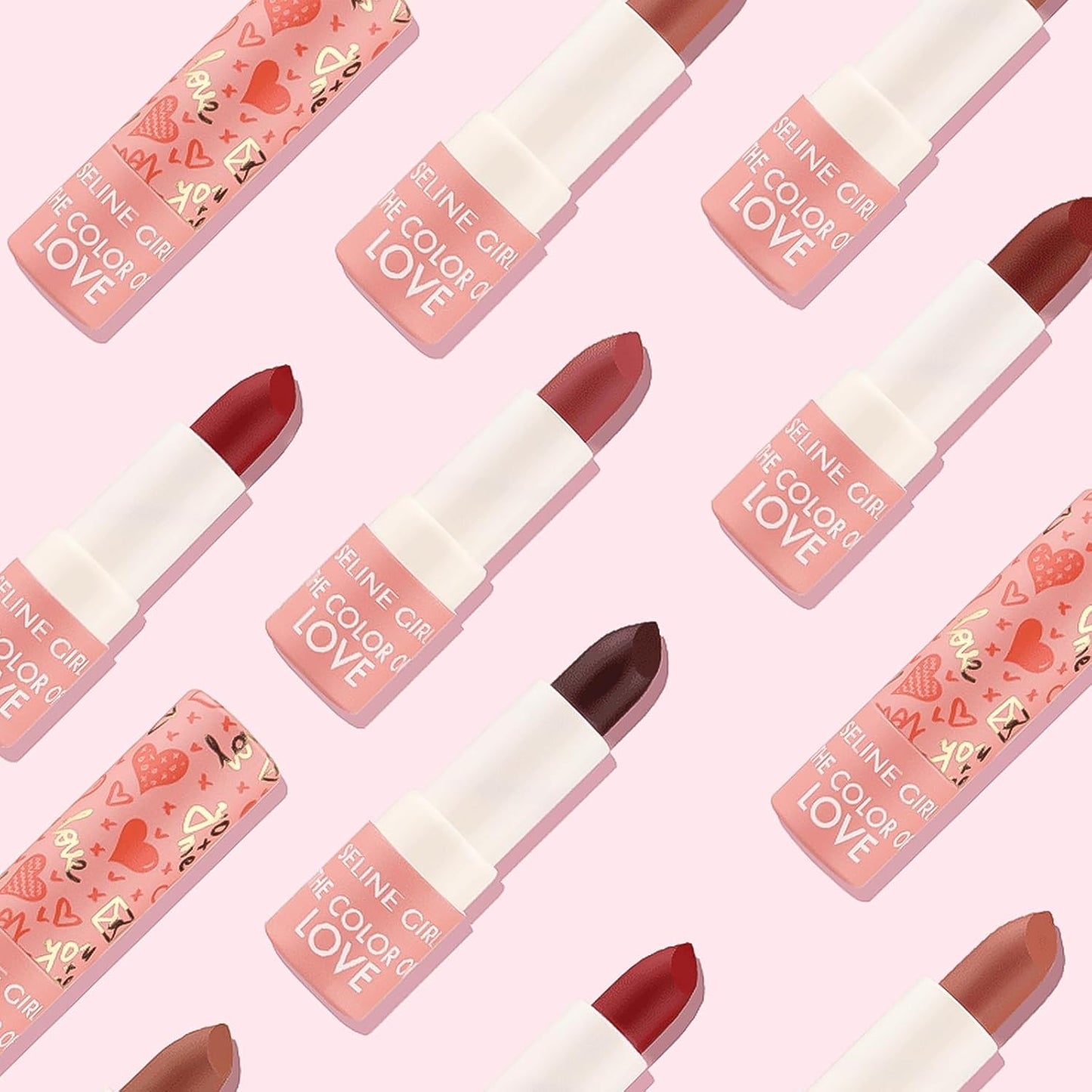 Love Lipstick Makeup, Lip Stain for Women Girls, Vivid Colors Long Lasting Lipsticks, Lip Balm Waterproof, Lipgloss for Girls, Lip Tint Misty Mud Texture #rose pink