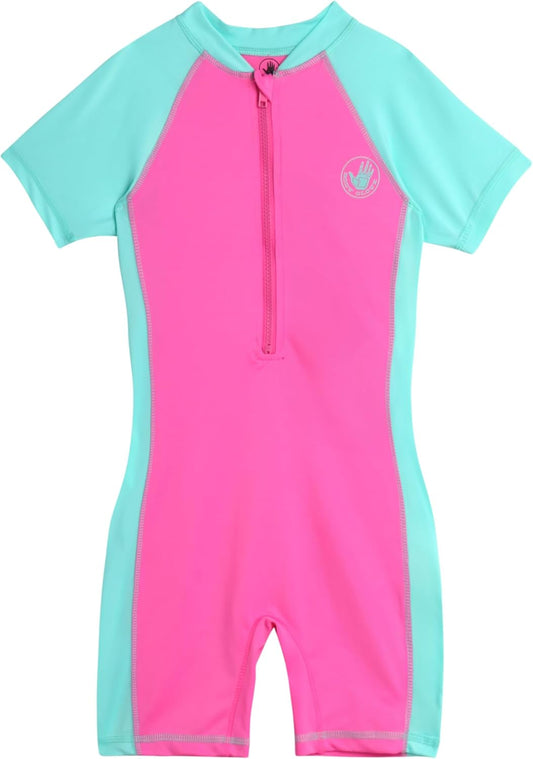 Body Glove Kids Swimsuits - UPF 50+ Short Sleeve One Piece Rashguard Bathing Suit for Girls and Boys (Sizes: 2T-12)
