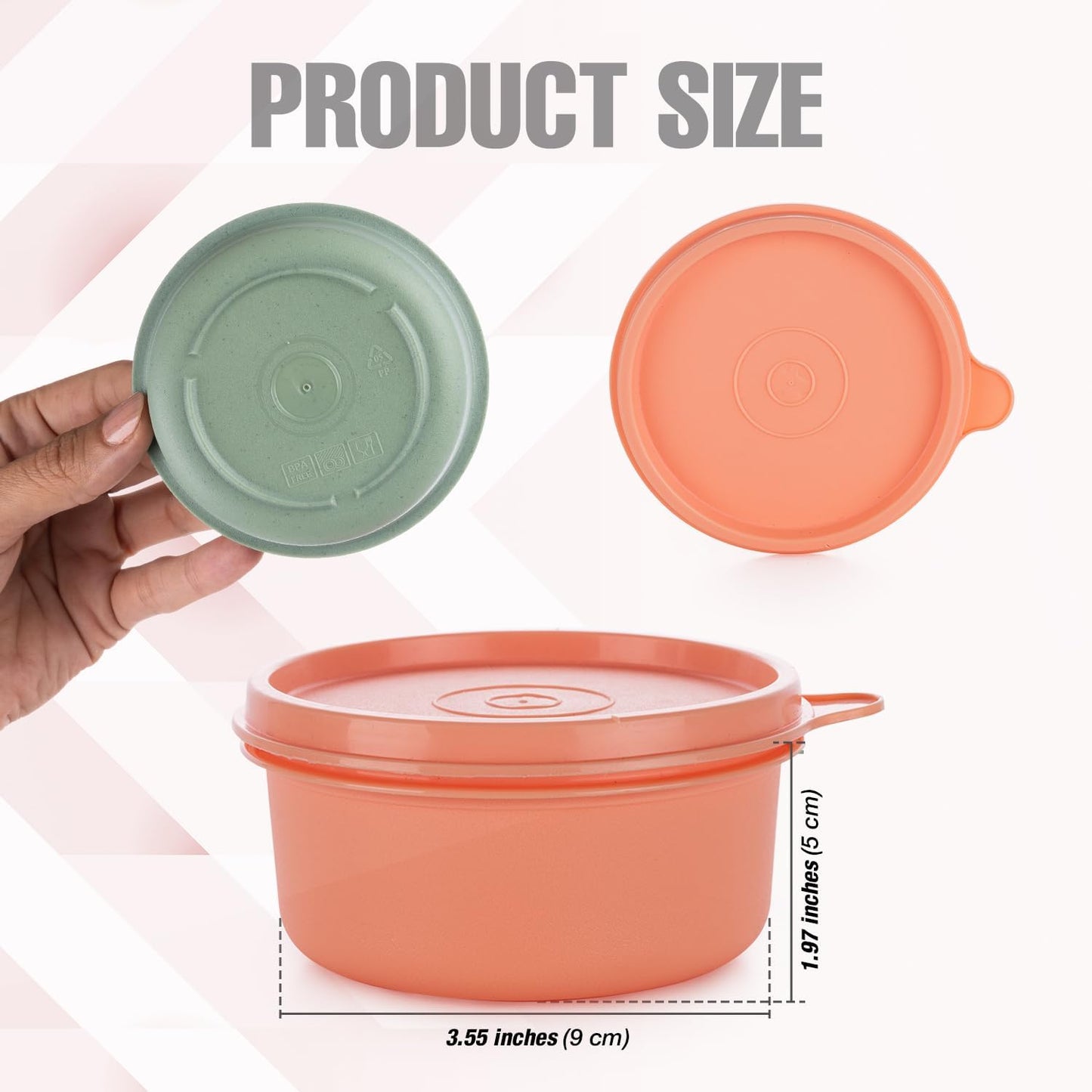 9 oz Small Round Food Storage Containers with Lids Set of 10, Airtight Leakproof Reusable, Plastic To Go Bento Box, Mini Lunch Box, Snack Storage Bowl, for Kitchen, Picnic (10)