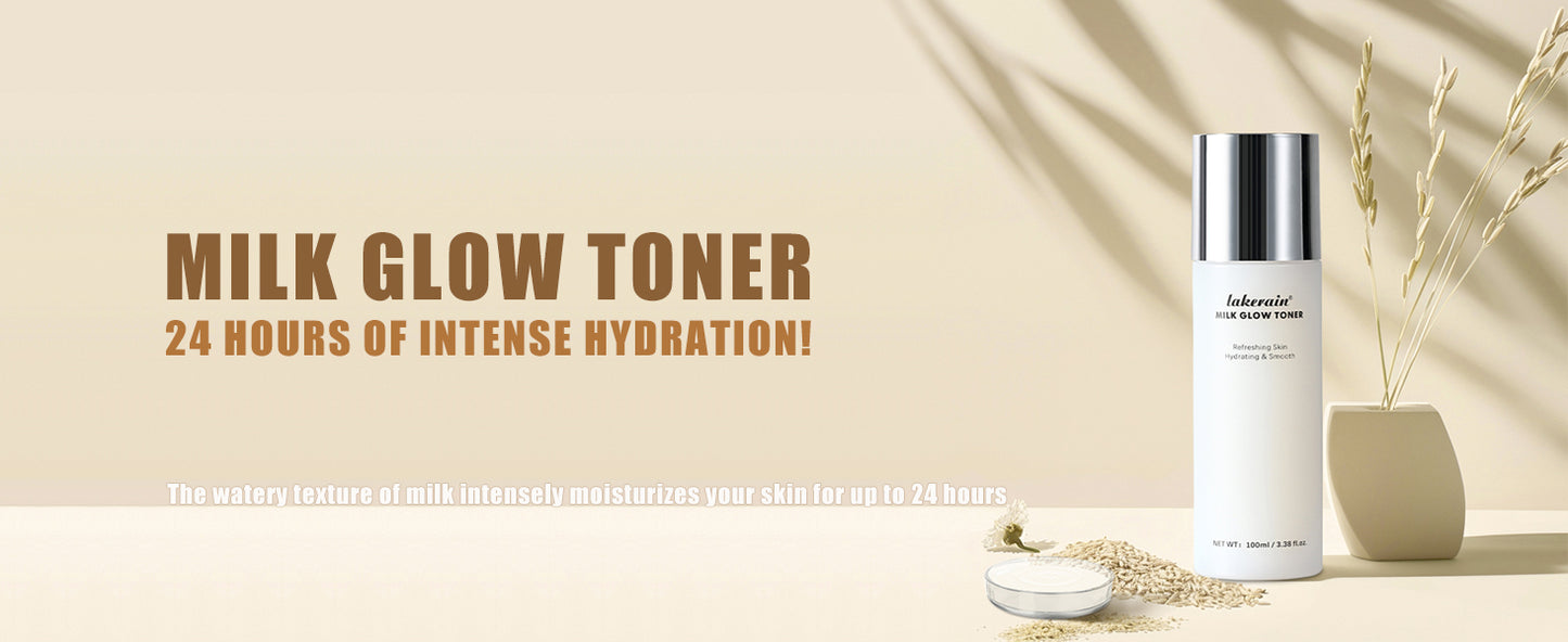 Milk Glow Toner for Face - Deep Hydrating Milky Facial Toner with Niacinamide, Refreshing Skin, Moisturizer & Smooth, Ordinary Toner Skin Care, Cruelty Free, Vegan (100ml)