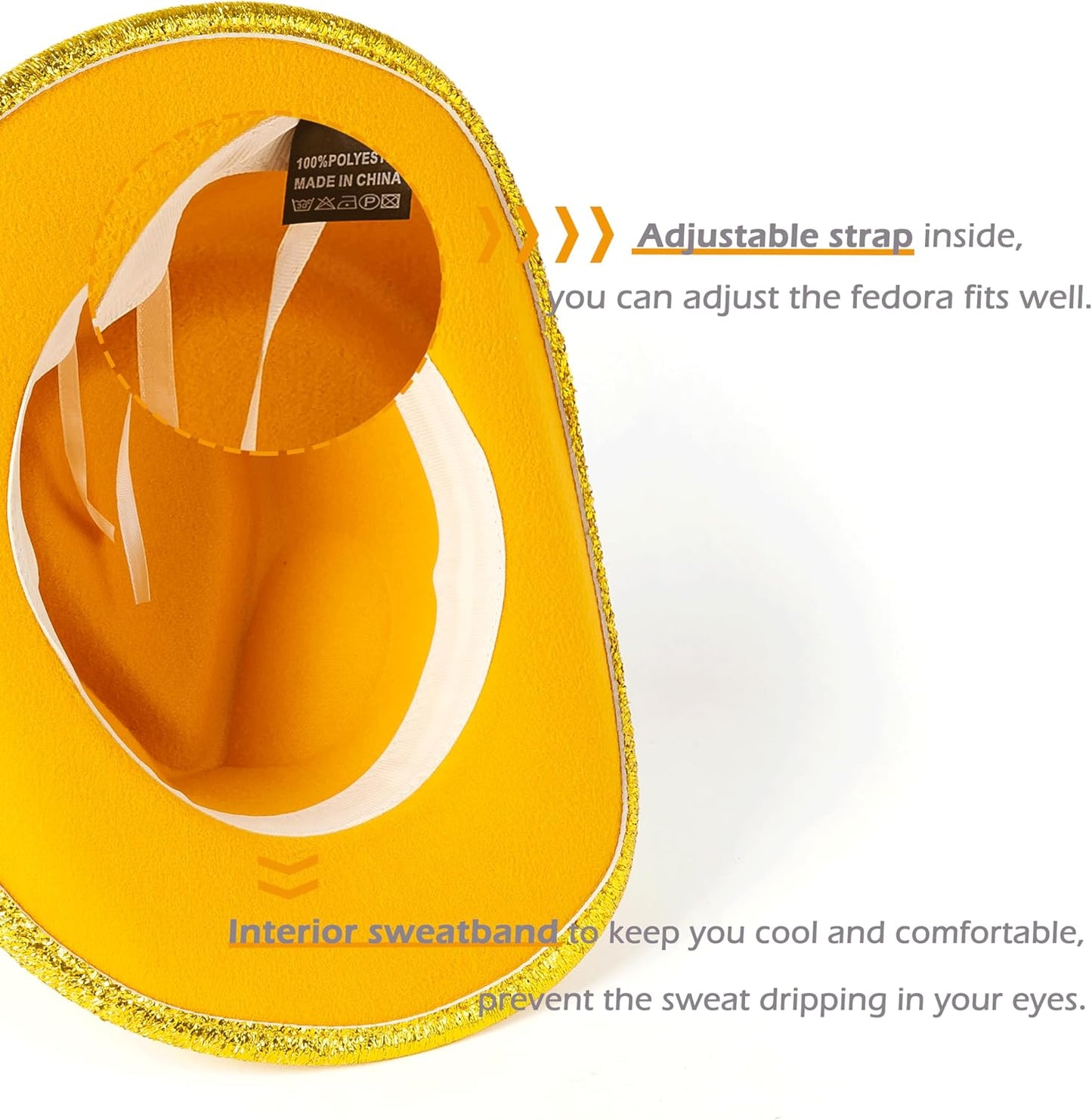 Men & Women Cowboy Hat Western Style Glitter Cosplay Party Costume Hats