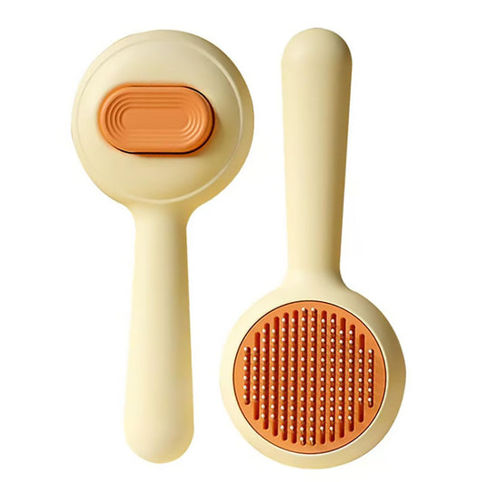 Pet Brush.Cat Brush For Shedding.Cat Hair Brush For Indoor Cats.Floating Hair Brush. Dog Hair Shedding Jerking Cat Magic Tool Clean Hair Special (Milk yellow)