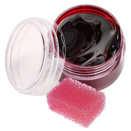 Fake Blood Fake Coagulated Scab Blood Gel (1.06Oz) Halloween Makeup Stage SFX Special Effects Makeup Kit with Stipple Sponge