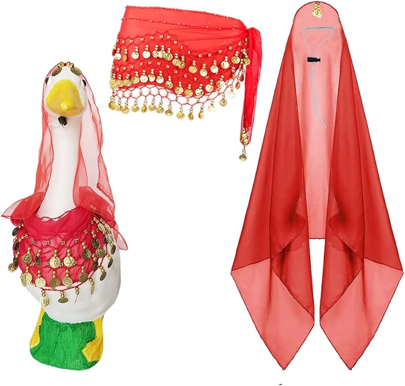 Porch Goose Summer Outfit, Porch Goose Clothes with Yellow Polka Dot, for 23"/17" Lawn Goose Statue,Goose Clothes for Yard Goose