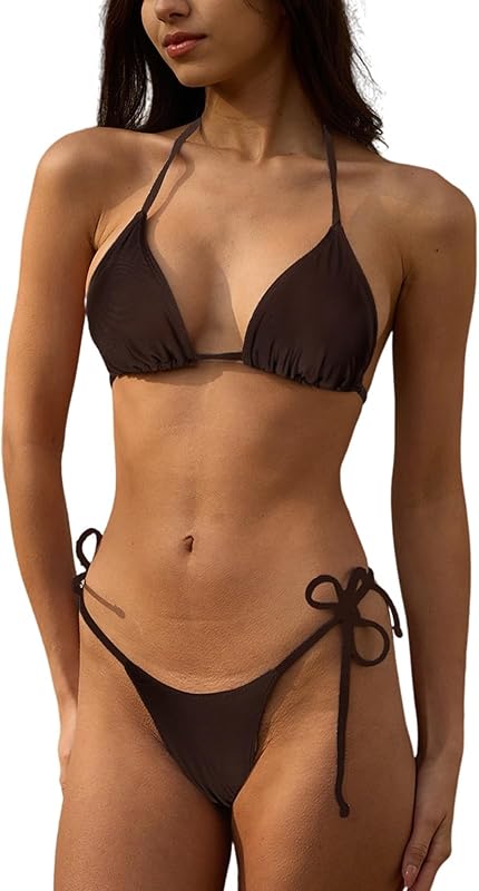 Bikini Sets Women Thongs Cheeky Two Piece Swimsuit Sexy Swimwear Triangle Cute Bathing Suit String