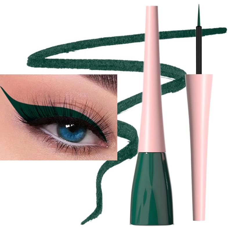 evpct 2Pcs White Black Liquid Eyeliner Set Waterproof White Eye Liners for Women Eyes Wing Eyeliner Stamps Shapes Colored Eyeliner delineador de ojos a prueba de agua contra el agua blanco para ojos