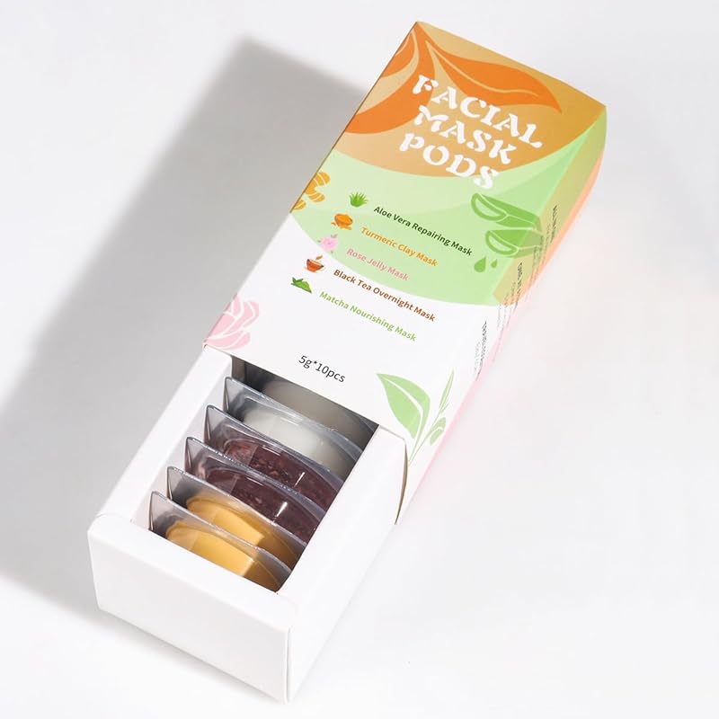 Organic Clay Mask Kit Private Label Turmeric Green Tea Pink Rose Face Mud Clay Mask Facial Mask For Acne Skin (SET 02)