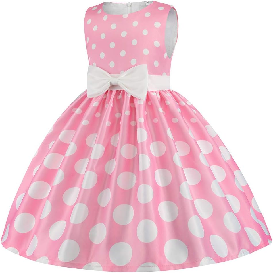 IBTOM CASTLE Baby Girl Polka Dots Princess Costume Birthday Fancy Dress up Party Cosplay Ears Dance Clothing Set