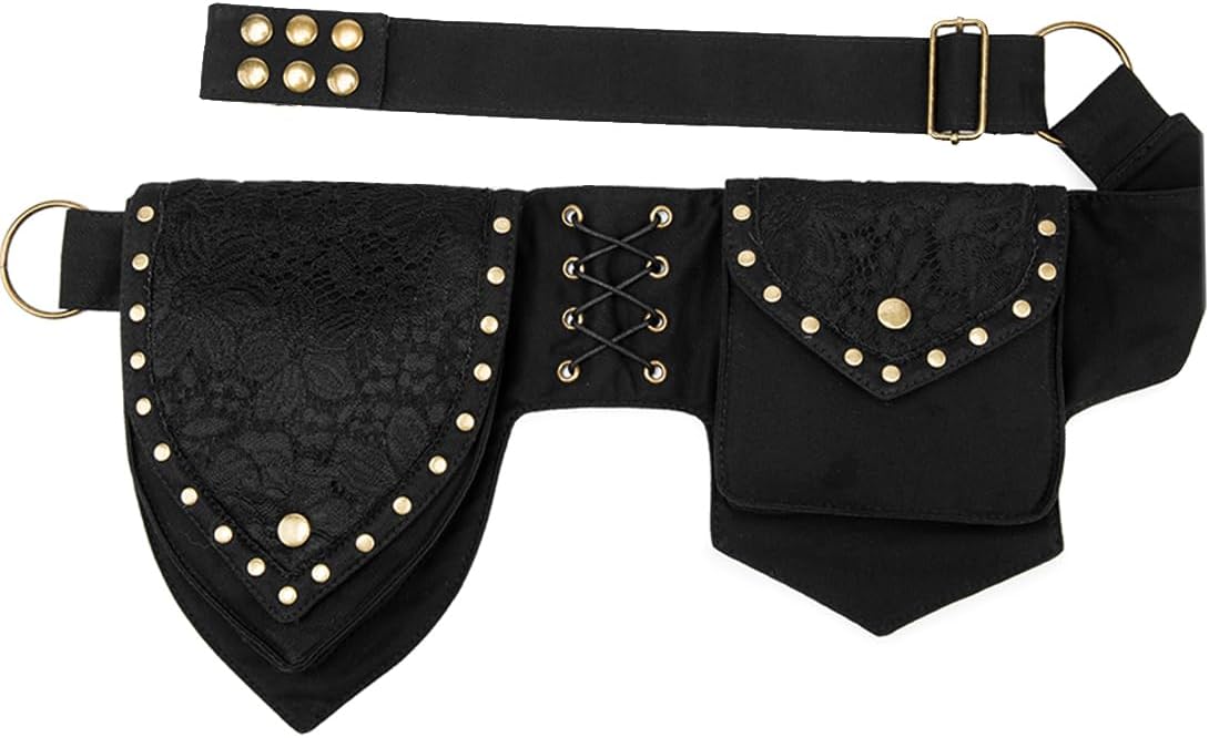 Larswon Renaissance Bag Leg Pouch for Women Renaissance Belt Festival Hip Thigh Pack