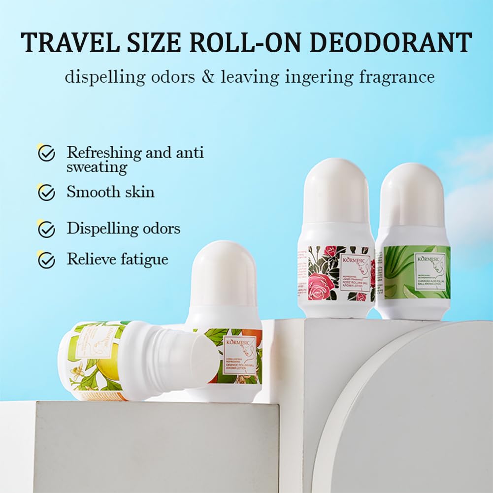 Aluminum Free Deodorant for Women, Mini Travel Size Body Antiperspirant for Women, Aloe Fresh Anti Sweat Roll-On Deodorant - 1.76 Oz