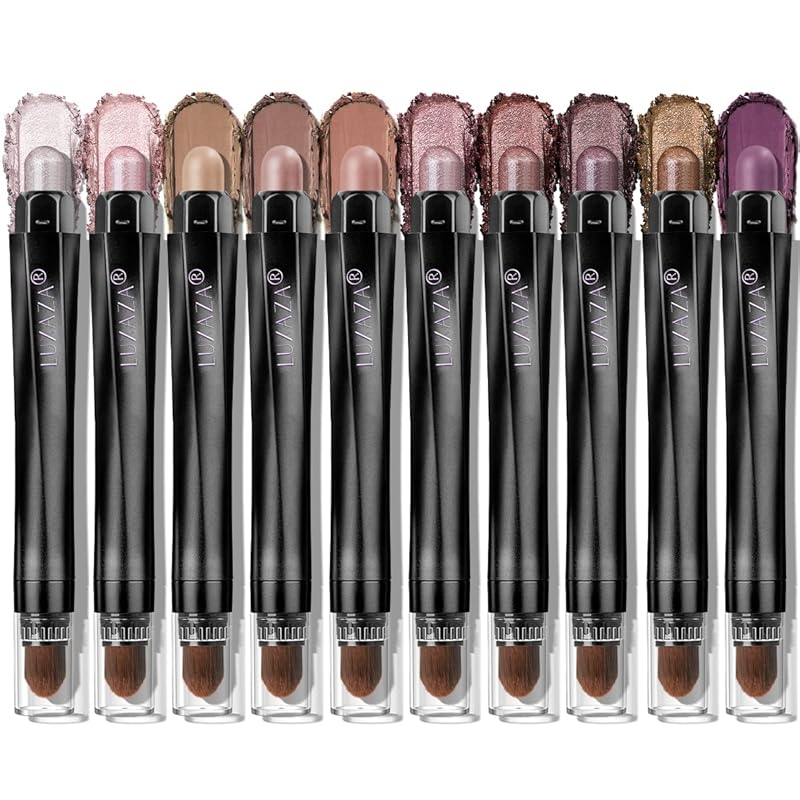 10PCS Eyeshadow Stick,Shimmer And Matte Brown Metallic Cream Eyeshadow Pencil Crayon with Smudge-proof & Waterproof, Eye Brightener Stick, Ideal Gift for Women- Love's Gifts