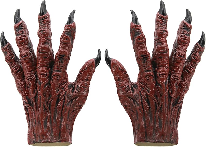 Scary Monster Mask Glove Set Halloween Costume Hat Paw Gloves Cosplay Supply