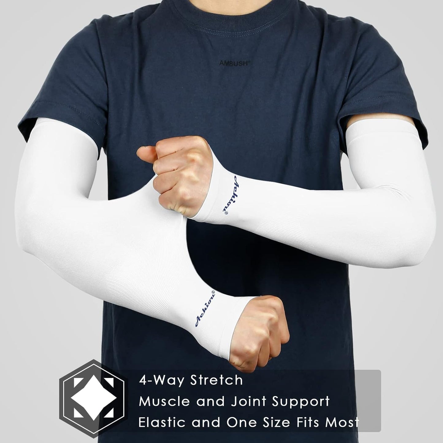 Achiou Arm Sun Sleeves Compression UV Protection Cooling for Men Women Summer Sunblock Basketball Football, Cover Arms Tattoo