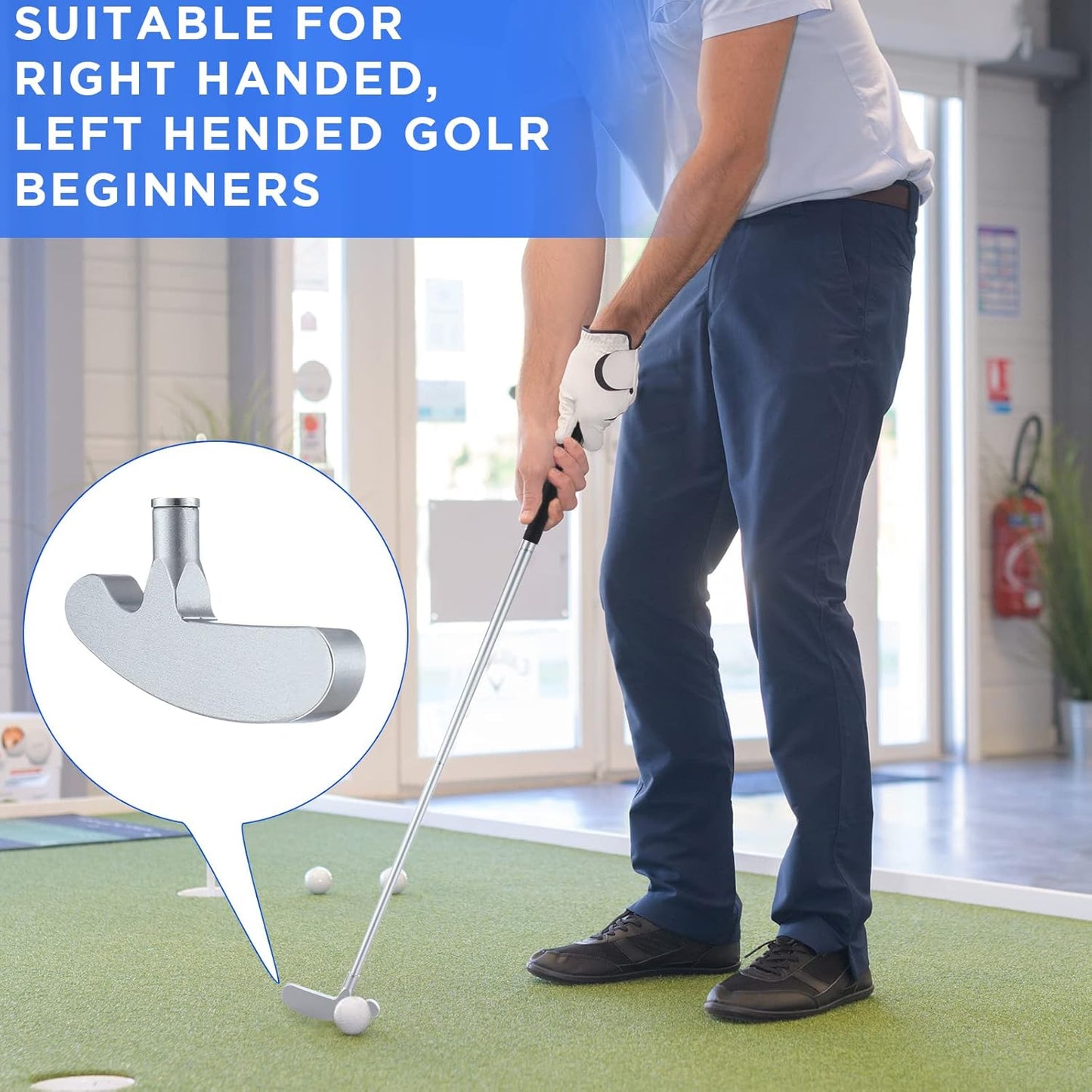 Wettarn 3 Sets Golf Putter Two Ways for Men Women Kids Club with 6 Practice Golf Balls for Left or Right Handed Golfers Indoor Outdoor
