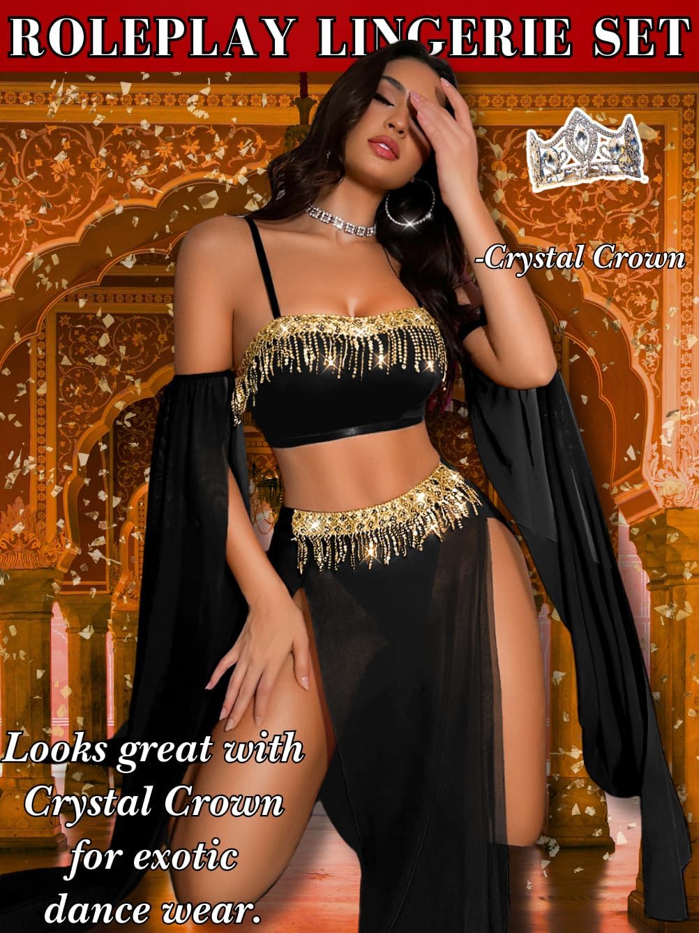 Exotic Wear Dancer Outfits,High Slit Skirt Sexy Lingerie For Women,Belly Dance Costume Cosplay Festival