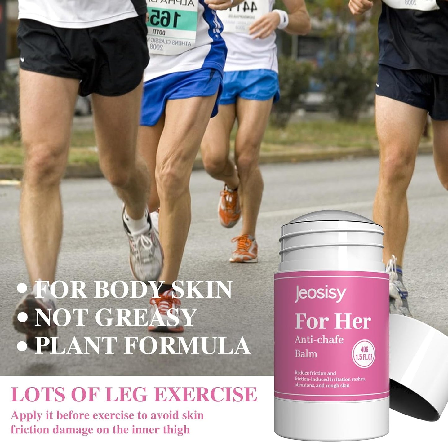 Anti Chafing Stick-For Her Anti Chafe Balm Cream Anti Chafing Friction Defense Balm for Thighs, Chest, Arms, Feet, Elbows and Areas Where Skin Hubs,Travel Size Use Before or After Sport Exercise
