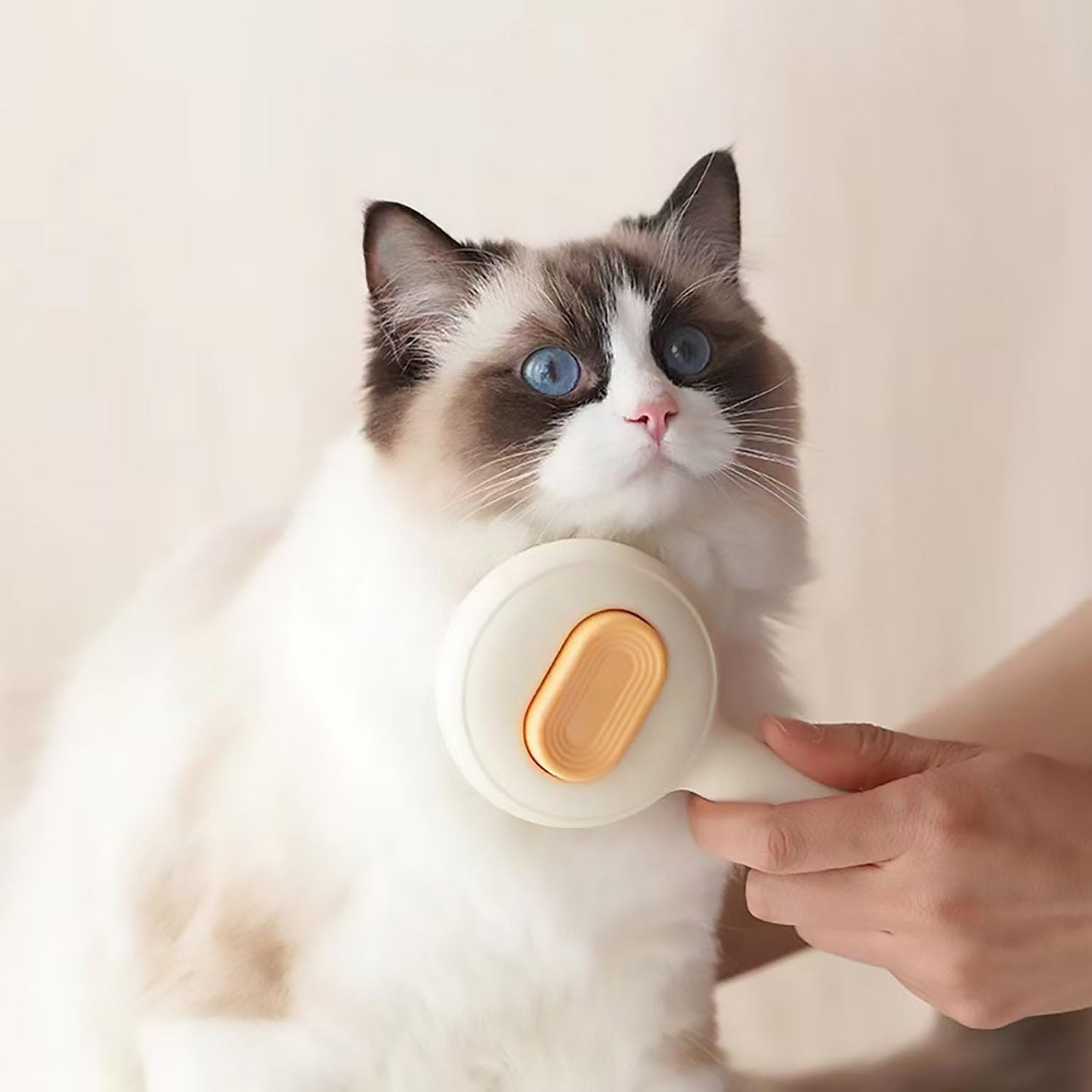 Pet Brush.Cat Brush For Shedding.Cat Hair Brush For Indoor Cats.Floating Hair Brush. Dog Hair Shedding Jerking Cat Magic Tool Clean Hair Special (Milk yellow)