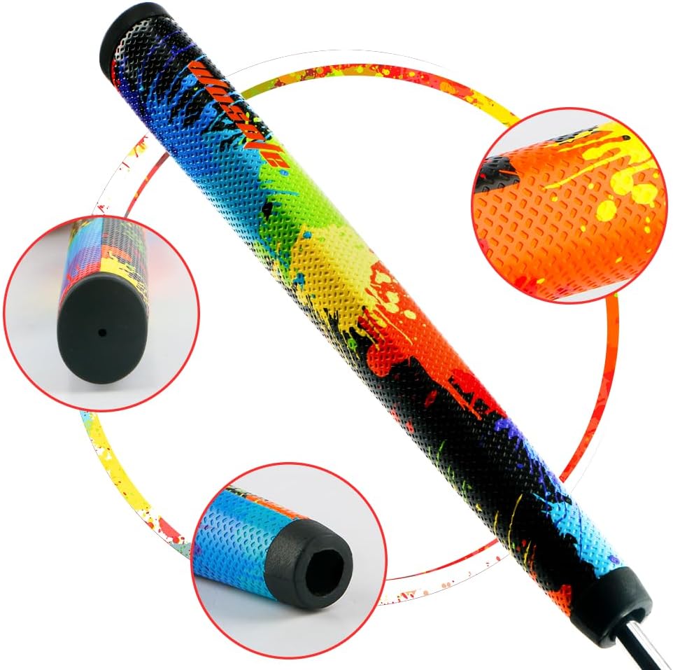 wosofe GOLF Putter Grip Two types of grips with different materials and weights Comfortable Advanced Texture Control and High-feedback Golf Putter Grip Stroke Enhancement Soft &Tacky Superior Traction